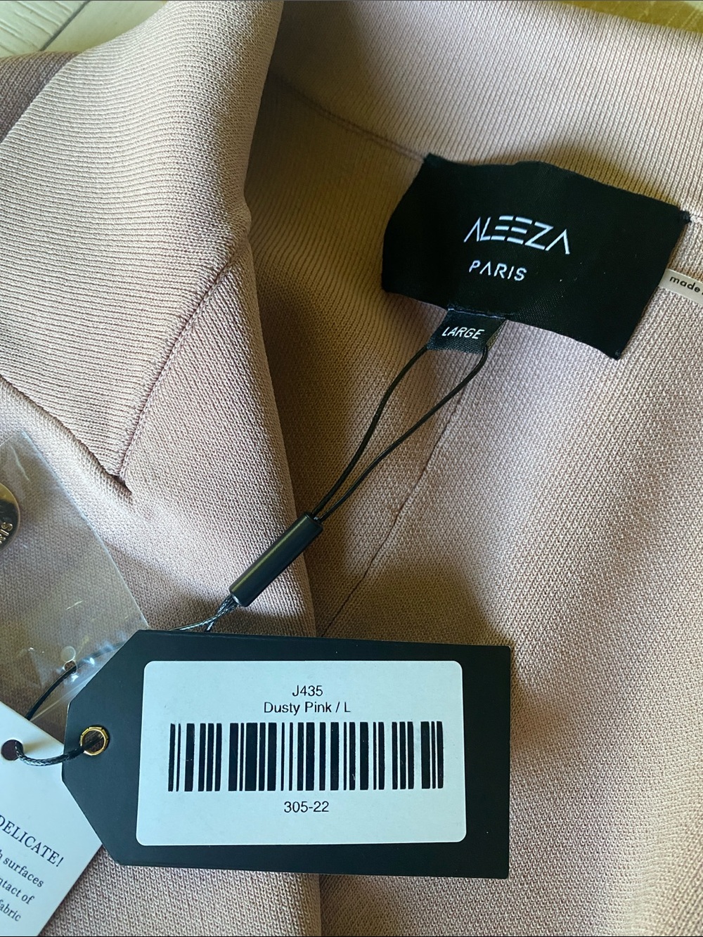 Aleeza Paris Haylee Blazer, double breasted, size Large, dusty pink - Picture 11 of 14